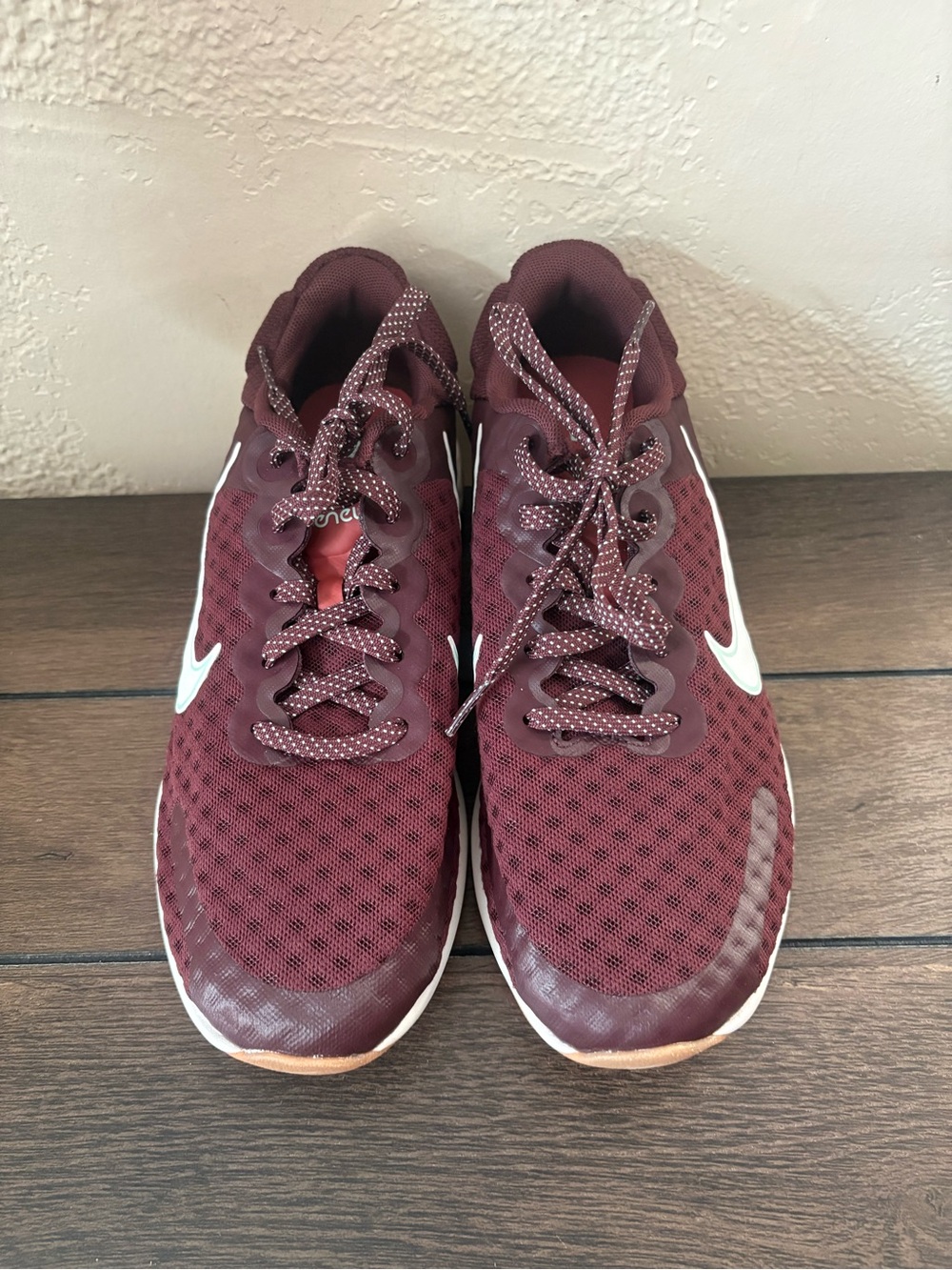 Nike Maroon Athletic Sneakers with White Swoosh